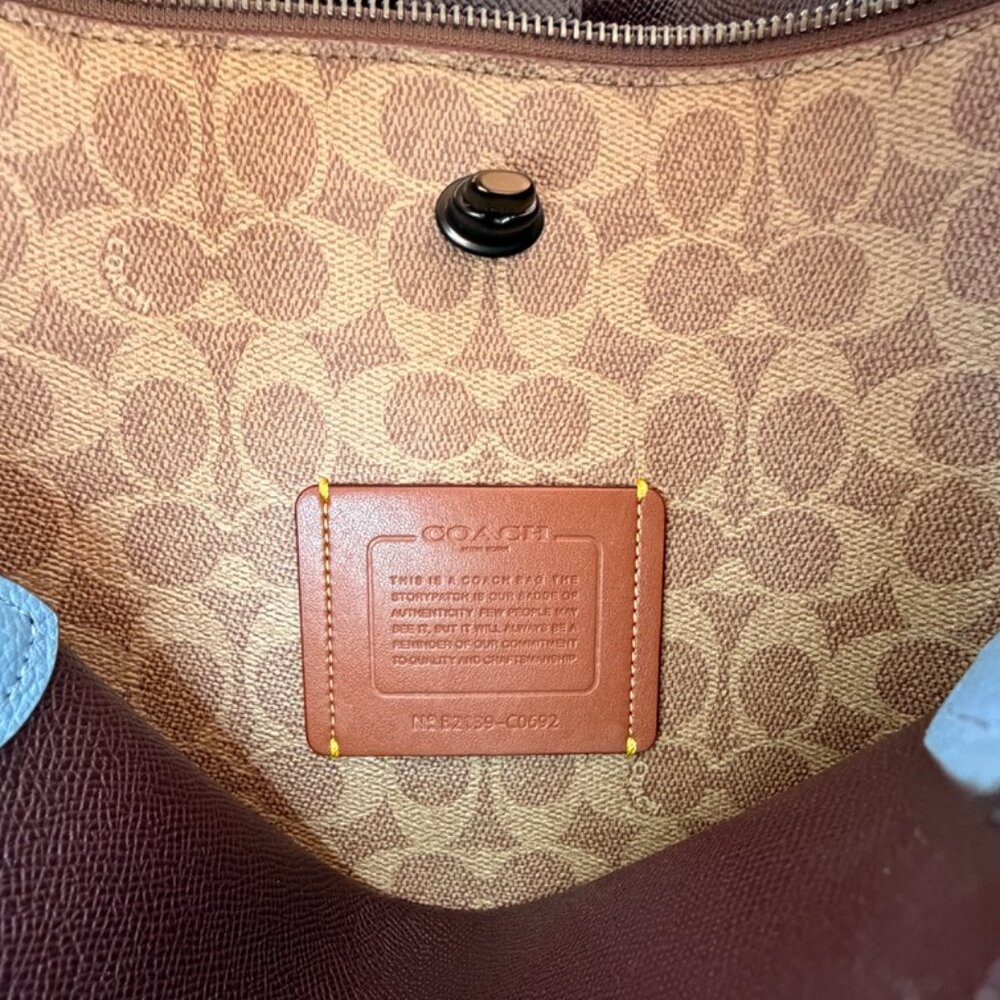 Coach C0692 Willow Tote In Color-Block Pebble Lea… - image 5